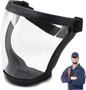 KIZJORYA Transparent Protective Anti-Fog Full Face Visor With Eye & Head Protection Mask Safety Goggle Power Tool, Laboratory, Welding, Wood-working  Safety Goggle