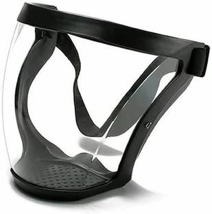 KINGFORU Transparent Protective Anti-Fog Full Face Visor With Eye & Head Protection Mask Creative Reusable Full Face Mask, With And High Elastic band Power Tool, Laboratory, Welding, Wood-working  Safety Goggle