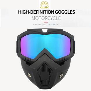Olsic Goggle Mask Anti Scratch UV Protective Open Face Eyewear Windproof Dirt Shield' Adjustable Strap Soft Foam Padded Detachable for Cycling Bike Safety Goggle Safety Visor