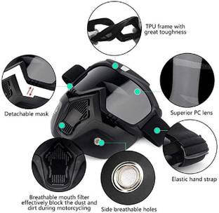 Life Systems Enterprises 11 Bike Riding Face Mask, Face Shield Motorcycle Goggles Motorcycle Safety Visor Safety Visor
