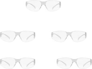 Karam ES001 (Pack of 5 ), Safety Goggles, Polycarbonate Clear Lens & Anti Pollution Eyewear for Multipurpose Use In Riding Motorcycle, Power Tool, Laboratory, Wood-working  Safety Goggle