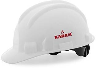 Karam PN521 White Safety Helmet with Adjustable Chin Strap & Rachet Type Adjustment Construction Helmet