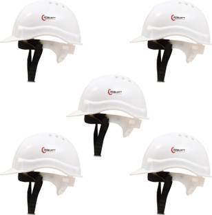 Robustt Heavy Duty Nape Safety Helmet -White|Adjustable Headband|Pack of 5 As Per ISI Safety Standard For Industrial Use Construction Helmet