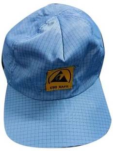 rojex ESD Antistatic cleanroom Polyester Solid Safe Head Blue Cap Safety Cap