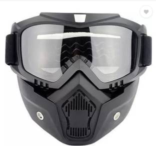 Olsic ® Motorcycle White Goggle Mask Fun Face Mask Full Face Mask Windproof Goggles5 Mask Goggles Bike Off-Road Racing Glasses Blowtorch Safety Goggle Safety Visor