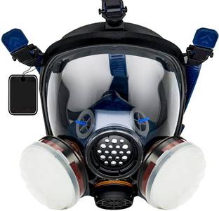 PPEPLUS S100-3 Silicone Professional Survival Anti-Dust Full Face Respirator Safety Visor