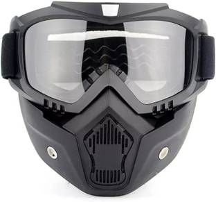 Olsic ® Motorcycle White Goggle Mask Fun Face Mask Full Face Mask Windproof Goggle4 Mask Goggles Bike Off-Road Racing Glasses Blowtorch Safety Goggle Safety Visor