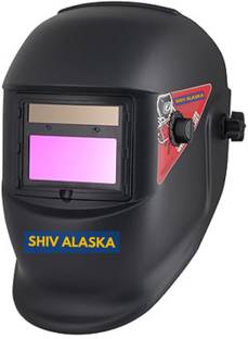 SHIV ALASKA Large Viewing Solar & Battery Powered Auto Darkening Welding Helmet