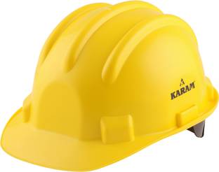 Karam PN521 Yellow Safety Helmet with Adjustable Chin Strap & Rachet Type Adjustment Construction Helmet