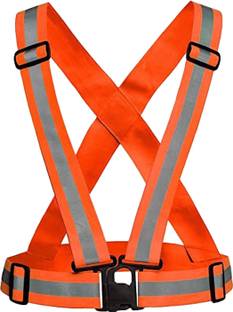 Spotview High Visibility Protective Safety Reflective Vest,Cross Belt Stripes Safety Jacket