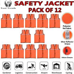 foot trends Safety Jacket Reflective High Visibility (PACK OF 6) Safety Jacket