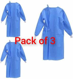 GLAMY COUTURE 80 GSM NON WOMEN SURGICAL GOWN (PACK OF 3) Gown Hospital Scrub