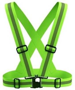 VKR universe High Visibilty Protective Safety Reflective Vest Belt Jacket, Night Cycling Reflector Strips Cross Belt Stripes Adjustable Vest Safety Jacket (Multicolour) Safety Jacket
