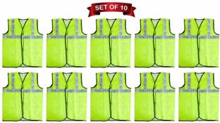 SHVAS Free Size (Pack of 10) Reflective Safety Jacket