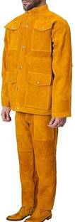 HANMECH Leather Welding Jacket and Pant for Heavy-Duty Protection Safety Jacket