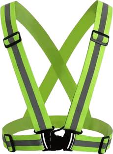 Spotview High Visibility Protective Safety Reflective Vest,Cross Belt Stripes Pack of 1 Safety Jacket