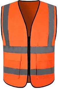 ANGELSAFE Safety Jacket High Visibility Reflective Safety Zipper Polyester Fabric Jacket Safety Jacket