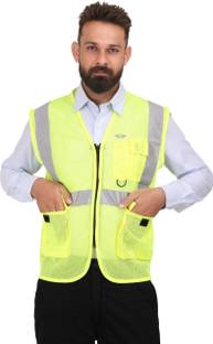 Club Twenty One Yellow Polyester High Visibility Reflective (Size: XXL) Safety Jacket
