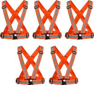 Robustt High Visibility Protective Safety Reflective Vest,Cross Belt Stripes Safety Jacket