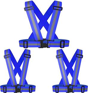 Donizard Men's and Women's Nylon Safety Security Reflective Adjustable Cross Belt Safety Jacket