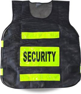 SSETECHS SECURITY JACKET REFLECTIVE BLACK WITH VELCROW CLOSURE SAFETY JACKET Safety Jacket