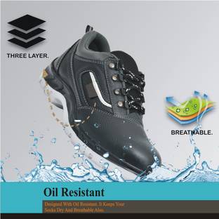 Peclo Steel Toe Genuine Leather Safety Shoe
