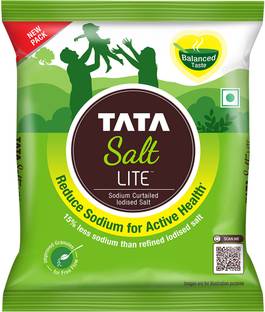 Tata Salt Lite Namak, 15% Low Sodium, Reduce Sodium for Active Health Iodized Salt