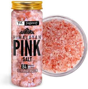 YOGAWAY Himalayan Pink Crystals Salt with 84 Minerals For Cooking |100 % Natural | 350g Himalayan Pink Salt