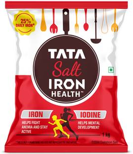Tata Salt Iron Health, Double Fortified Salt with Iron & Iodine for Nutrition, Iodized Salt