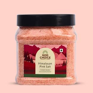 God Choice Organic Farms Himalayan pink salt | Premium Sendha Namak | Unprocessed | Pack of 1 Himalayan Pink Salt