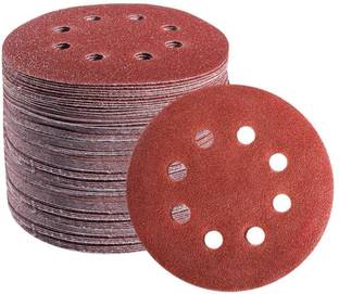 DUMDAAR •	 100 Pcs Sand Papper Size 80 Round Sand Paper velcro disc/ sanding disc for Orbital Sander Emery Sandpaper (80Pack of 100) • Emery Sandpaper