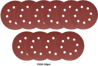 Inditrust 10pc 7inch Sand paper size P150 (150 Grit) 8 Hole Round Velcro disc Emery Sandpaper