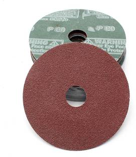 Digital Craft 50Pieces 125mm Sandpaper Grinding Tablets Fibre Discs 80# Grit Cross Slot Fitting Steel Paper Grinding Fiber Sand Disc Angle Grinder Aluminum Oxide Sandpaper