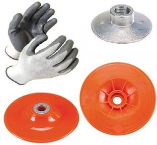 Gadariya King Plastic Backing Pad With Grinder Nut For Sanding, 5/125 Mm (Pack Of 3) Glove 5 inch Disc Sander