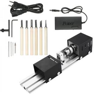 Yellow Tommy Mini Lathe Machine for Table Woodworking Wood DIY Tool Set DC 12V-24V Lathe 1.5 inch Straight-line Sander