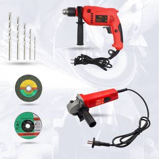 Hillgrove HGCM345M3 4"inch Angle Grinder With All Purpose 13mm Drill Machine, Masonry Bits HGCM345M3 4"inch Angle Grinder With All Purpose 13mm Drill Machine, Masonry Bits 4 inch Disc Sander