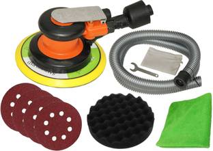 Digital Craft Pneumatic Air Sander Machine,5"Emery Hole Paper,5"Black Sponge Pad 5 inch Random Orbital Sander