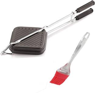Brittneymart Nonstick Grill Sandwich Toaster Plus Silicone Brush Grill
