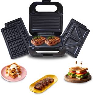 LIBRA by Libra Sandwich Maker 3 in 1, Detachable Plates for Toast, Waffle, Grill, 750 W Grill, Toast, Waffle