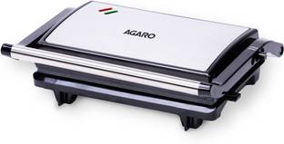 AGARO Deluxe 750 Watts Sandwich/Panini Maker With Non-Stick Grill Plates, Open Grill