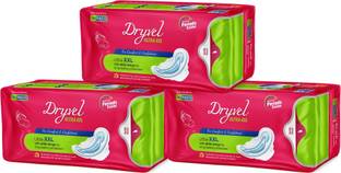 Dryvel Ultra-XXL Sanitary Pads | Extra Long ,Odour Control | Wide Wings & 3X Absorption Sanitary Pad