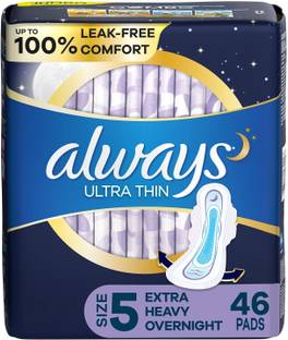 Always Ultra Thin Size 5 Extra Heavy Overnight, Unscented, 46 Pads Sanitary Pad