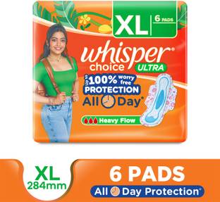 Whisper CHOICE ULTRA XL, UPTO 100% STAIN PROTECTION ALL DAY Sanitary Pad