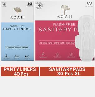 AZAH Sanitary pads + Ultra soft panty liners | 40 liners | 30 XL Sanitary Pad