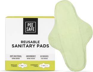 Pee Safe Reusable Sanitary Pads|4N (3 Regular Pads + 1 Overnight Pad) Sanitary Pad