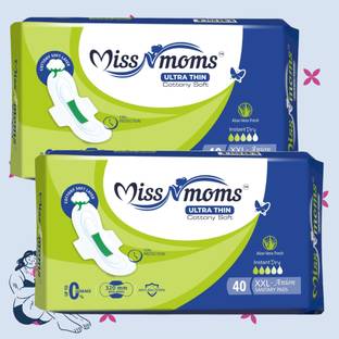 MISS N MOMS Leak-Proof Sanitary Pads XXL – Anti-Bacterial, Soft, Instant Dry Sanitary Pad