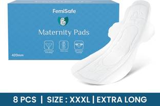 FemiSafe Maternity Pads XXXL Size - Extra Long, Heavy Flow Protection, Postpartum Care Sanitary Pad