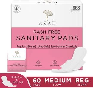 AZAH Rash-Free Napkins Reg for Medium Flow|Leak Proof & Cottony Soft|Disposal Bags Sanitary Pad