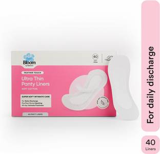 Bloom Ultra-Thin, Cotton Panty Liners For Women | 40 Liners | Extra-soft for comfort Pantyliner