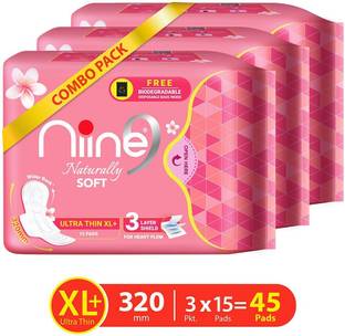niine Naturally Soft Ultra Thin XL+ SUPER SAVER Sanitary Napkins Sanitary Pad